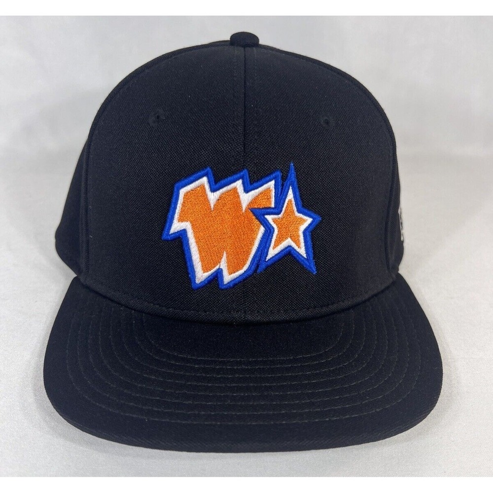The Game Wagner's Softball Black Fitted Hat Cap Size Large Gametek Embroidered